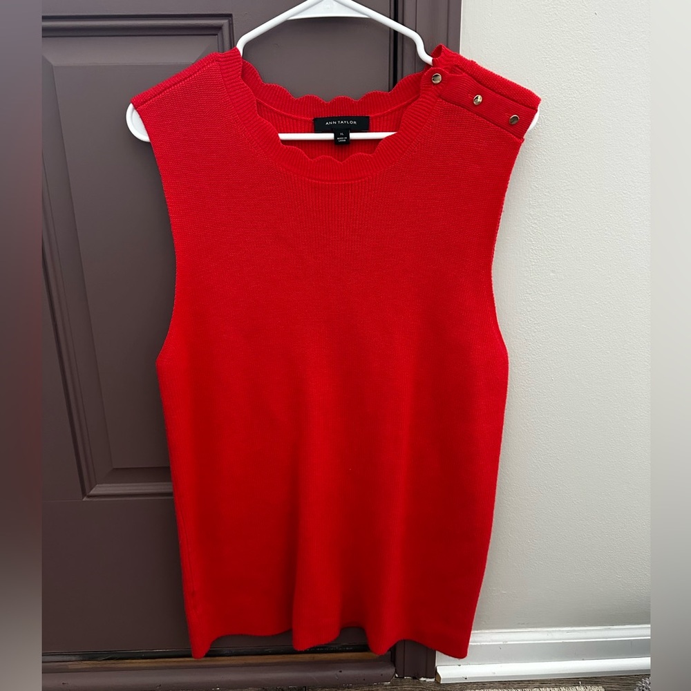 Ann Taylor Red Sleeveless Top